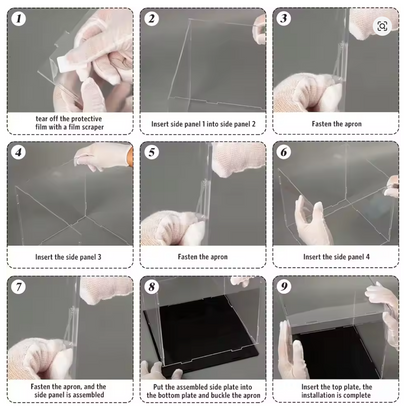 Teca espositore trasparente protettiva per collezionisti, da vetrina, modellini, da esposizione, antipolvere