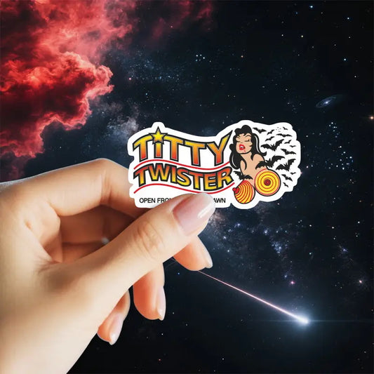 Adesivo sticker Titty Twister Dal Tramonto All'alba di Quentin Tarantino, horror film cult movie per auto, cover cellulare